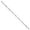 Lex & Lu Chisel Stainless Steel Polished Sideways Cross Anklet 10'' LAL41095 - 3 - Lex & Lu