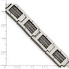 Lex & Lu Chisel Stainless Steel Wire Brushed & Polished Bracelet 8.5'' LAL41131 - 5 - Lex & Lu