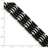 Lex & Lu Chisel Stainless Steel Polished Black Rubber Bracelet 8.25'' LAL41142 - 5 - Lex & Lu