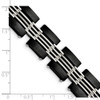 Lex & Lu Chisel Stainless Steel Brushed & Black Plated Bracelet 8'' LAL41147 - 5 - Lex & Lu