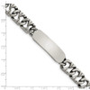 Lex & Lu Chisel Stainless Steel Polished ID Bracelet 8.5'' LAL41153 - 5 - Lex & Lu