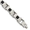 Lex & Lu Chisel Stainless Steel Polished Black Plated Bracelet 8.5'' LAL41163 - Lex & Lu