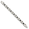 Lex & Lu Chisel Stainless Steel Polished Black Plated Bracelet 8.5'' LAL41163 - 3 - Lex & Lu