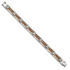 Lex & Lu Chisel Stainless Steel Polished Rose Plated Bracelet 8.5'' LAL41167 - 3 - Lex & Lu