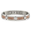 Lex & Lu Chisel Stainless Steel Polished Rose Plated Bracelet 8.5'' LAL41167 - 4 - Lex & Lu