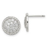 Lex & Lu Sterling Silver Round CZ Post Earrings - Lex & Lu