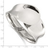 Lex & Lu Chisel Stainless Steel Polished Hinged Bangle LAL41194 - 4 - Lex & Lu