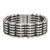 Lex & Lu Chisel Stainless Steel Black Rubber Bracelet 8.5'' LAL41196 - 4 - Lex & Lu