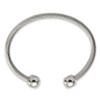 Lex & Lu Chisel Stainless Steel Polished Cuff Bangle LAL41205 - 3 - Lex & Lu