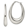 Lex & Lu Chisel Stainless Steel Polished Hoop Earrings LAL41300 - Lex & Lu