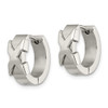 Lex & Lu Chisel Stainless Steel Polished Hinged Hoop Earrings LAL41304 - 3 - Lex & Lu