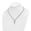 Lex & Lu Chisel Stainless Steel Leather Cord Cross Necklace 18'' LAL41311 - 4 - Lex & Lu