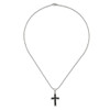 Lex & Lu Chisel Stainless Steel Carbon Fiber Cross Necklace 22'' LAL41319 - 3 - Lex & Lu