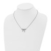 Lex & Lu Chisel Stainless Steel Crystal Polished Bow Necklace 16.25'' LAL41346 - 4 - Lex & Lu