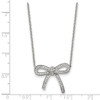Lex & Lu Chisel Stainless Steel Crystal Polished Bow Necklace 16.25'' LAL41346 - 5 - Lex & Lu