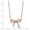 Lex & Lu Chisel Stainless Steel Crystal Polished Bow Necklace 16.25'' LAL41347 - 5 - Lex & Lu