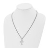 Lex & Lu Chisel Stainless Steel Cross Necklace 22'' LAL41368 - 4 - Lex & Lu