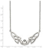 Lex & Lu Chisel Stainless Steel Polished Claddagh Necklace 18'' LAL41374 - 3 - Lex & Lu