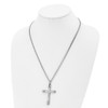 Lex & Lu Chisel Stainless Steel Brushed and Polished Cross Necklace 22'' LAL41376 - 4 - Lex & Lu