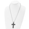 Lex & Lu Chisel Stainless Steel Black Plated Cross Necklace 24'' LAL41377 - 4 - Lex & Lu