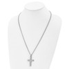 Lex & Lu Chisel Stainless Steel Polished CZ Cross Necklace 24'' LAL41383 - 4 - Lex & Lu