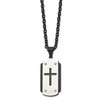 Lex & Lu Chisel Stainless Steel Brushed Blk Plated Dog Tag Necklace 24'' LAL41385 - 3 - Lex & Lu