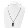 Lex & Lu Chisel Stainless Steel Reversible & w/Brown Leather Necklace LAL41388 - 4 - Lex & Lu