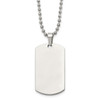 Lex & Lu Chisel Stainless Steel Rounded Edge Dog Tag Necklace 24'' LAL41394 - Lex & Lu