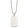 Lex & Lu Chisel Stainless Steel Rounded Edge Dog Tag Necklace 24'' LAL41394 - 2 - Lex & Lu