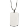 Lex & Lu Chisel Stainless Steel Rounded Edge Dog Tag Necklace 24'' LAL41395 - Lex & Lu