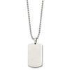 Lex & Lu Chisel Stainless Steel Rounded Edge Dog Tag Necklace 24'' LAL41395 - 2 - Lex & Lu