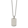 Lex & Lu Chisel Stainless Steel Rounded Edge Dog Tag Necklace 24'' LAL41395 - 3 - Lex & Lu
