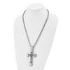 Lex & Lu Chisel Stainless Steel Cross Pendant Necklace 24'' LAL41418 - 4 - Lex & Lu