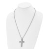 Lex & Lu Chisel Stainless Steel Textured Cross Pendant Necklace 24'' LAL41419 - 4 - Lex & Lu