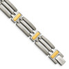 Lex & Lu Chisel Titanium Yellow Plated Bracelet 8.5'' LAL41427 - Lex & Lu