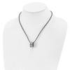 Lex & Lu Chisel Tungsten Polished Leather Cord Necklace 18'' LAL41446 - 4 - Lex & Lu