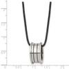 Lex & Lu Chisel Tungsten Polished Leather Cord Necklace 18'' LAL41446 - 5 - Lex & Lu