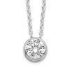 Lex & Lu Sterling Silver CZ Pendant on Chain Necklace 16'' - Lex & Lu