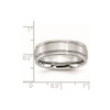 Lex & Lu Chisel Cobalt Satin and Polished Ridged Edge 7mm Band Ring- 6 - Lex & Lu