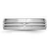 Lex & Lu Chisel Cobalt Satin and Polished Grooved 6mm Band Ring- 3 - Lex & Lu