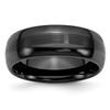 Lex & Lu Chisel Ceramic Black 8mm Brushed and Polished Band Ring - Lex & Lu