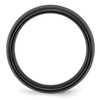 Lex & Lu Chisel Ceramic Black 8mm Brushed and Polished Band Ring- 2 - Lex & Lu