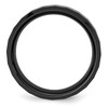 Lex & Lu Chisel Ceramic Black Faceted Beveled Edge 8mm Polished Band Ring- 2 - Lex & Lu