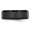 Lex & Lu Chisel Ceramic Black Faceted Beveled Edge 8mm Polished Band Ring- 3 - Lex & Lu