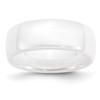 Lex & Lu Chisel Ceramic White 8mm Polished Band Ring - Lex & Lu