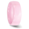 Lex & Lu Chisel Ceramic Pink 8mm Polished Band Ring- 4 - Lex & Lu