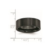 Lex & Lu Chisel Black Ceramic Flat 8mm Brushed Band Ring- 6 - Lex & Lu