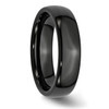 Lex & Lu Chisel Black Ceramic 6mm Polished Band Ring- 4 - Lex & Lu