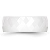 Lex & Lu Chisel Ceramic White Faceted 8mm Polished Band Ring- 3 - Lex & Lu