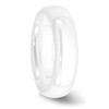 Lex & Lu Chisel Ceramic White 6mm Polished Band Ring- 4 - Lex & Lu